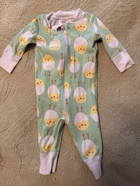 Hanna Andersson - Baby One-Piece Zip Footless Sleeper - Green Chick Print